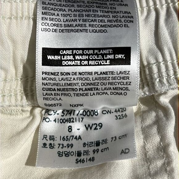 Levi Strauss Cream Colored Shorts with Elastic And Tie Waist Band Size 8 - Picture 6 of 12